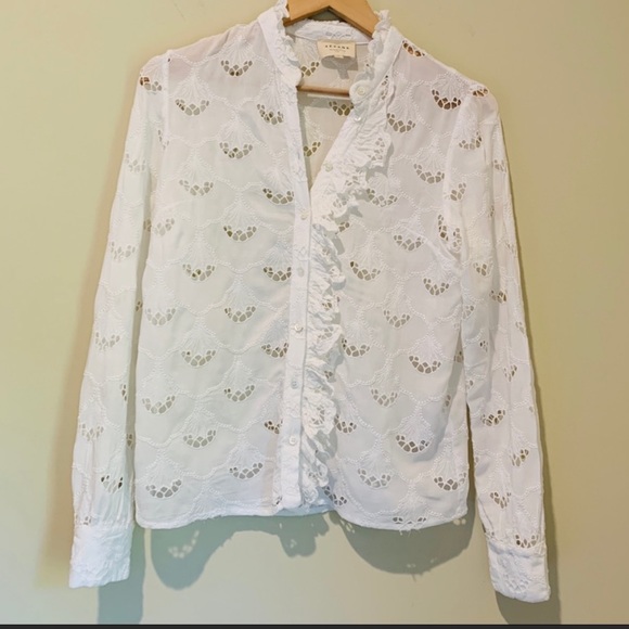 Sezane Lizon Broderie Top Size 36/Small - Picture 3 of 6